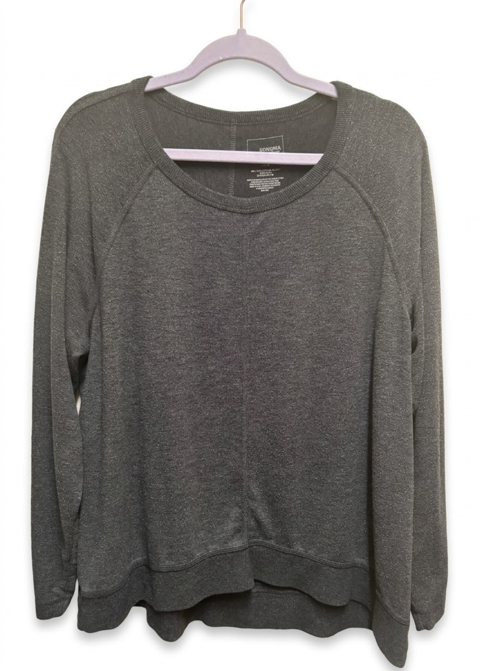 Sonoma Charcoal Gray Raglan Sweatshirt